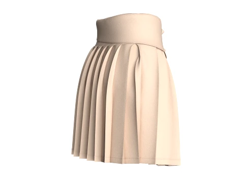Girls Double-Breasted Skirt 3D Model