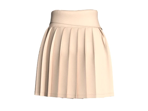 Girls Double-Breasted Skirt 3D Model