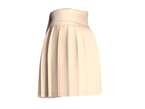 Girls Double-Breasted Skirt 3D Model