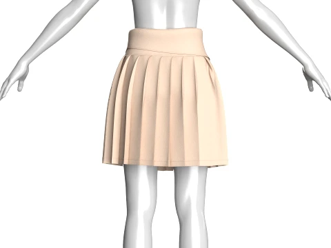 Girls Double-Breasted Skirt 3D Model