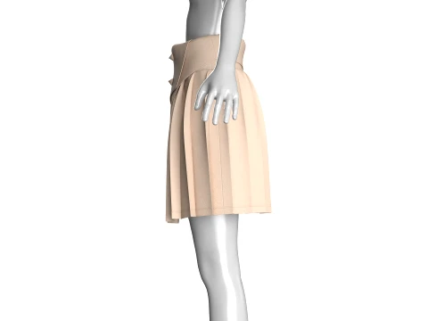 Girls Double-Breasted Skirt 3D Model