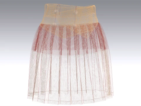 Girls Double-Breasted Skirt 3D Model