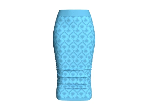 Maxi lange rok met hoge taille en print voor meisjes 3D Model