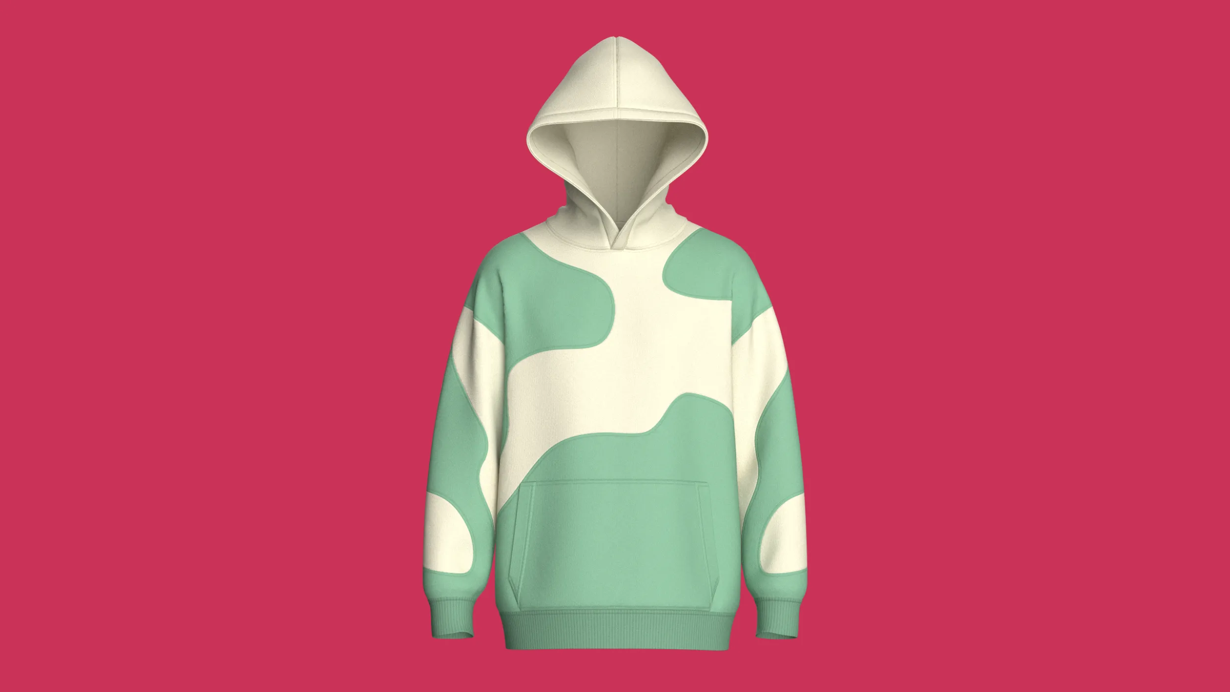 Men Abstract Wave Color-Blocked Hoodie 3D Model .c4d .max .obj .3ds .fbx .stl .blend