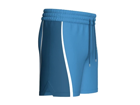 Men Elastic Waist Blue Shorts 3D Model