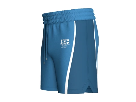 Men Elastic Waist Blue Shorts 3D Model