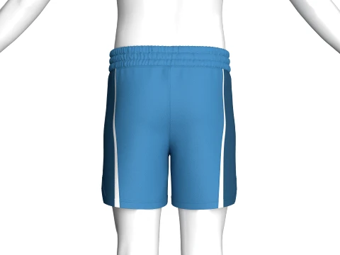 Men Elastic Waist Blue Shorts 3D Model
