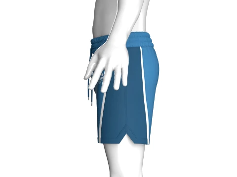 Men Elastic Waist Blue Shorts 3D Model