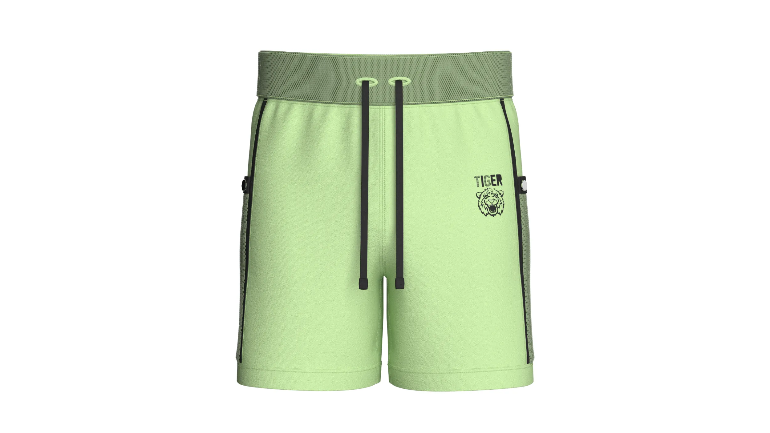 Men Green Shorts With Mesh Pocket 3D Model .c4d .max .obj .3ds .fbx .stl .blend 
