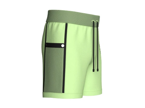 Men Green Shorts With Mesh Pocket 3D Model