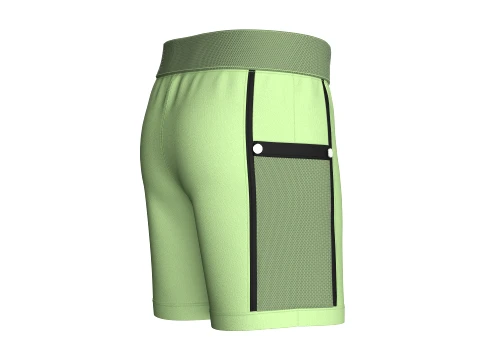 Men Green Shorts With Mesh Pocket 3D Model