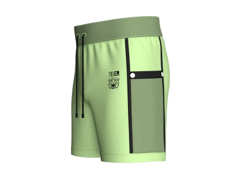 Men Green Shorts With Mesh Pocket 3D Model