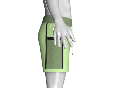 Men Green Shorts With Mesh Pocket 3D Model