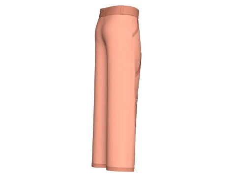 Men High Waisted Multi Pocket Pant 3D Model