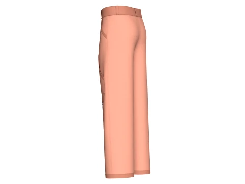 Men High Waisted Multi Pocket Pant 3D Model