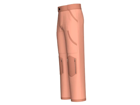 Men High Waisted Multi Pocket Pant 3D Model