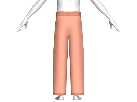 Men High Waisted Multi Pocket Pant 3D Model