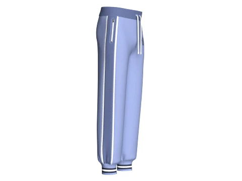 Men Side Mesh Striped Joggers 3D Model