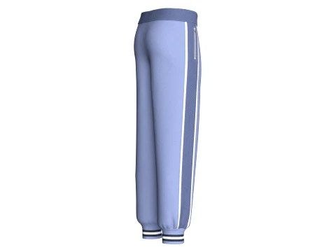 Men Side Mesh Striped Joggers 3D Model