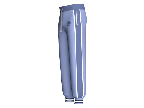 Men Side Mesh Striped Joggers 3D Model