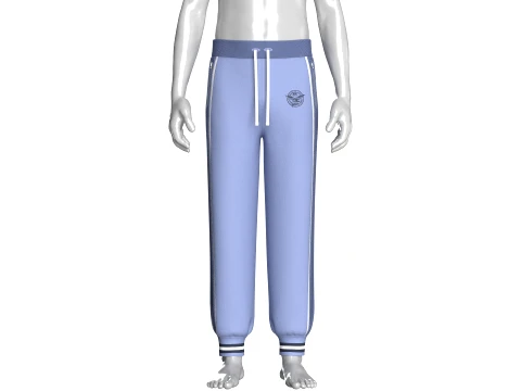 Men Side Mesh Striped Joggers 3D Model
