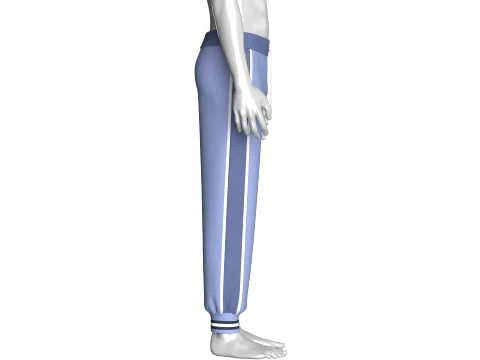Men Side Mesh Striped Joggers 3D Model