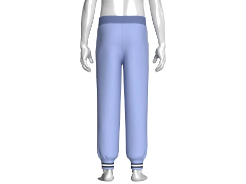 Men Side Mesh Striped Joggers 3D Model