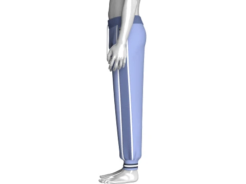 Men Side Mesh Striped Joggers 3D Model