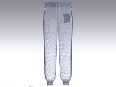 Men Side Mesh Striped Joggers 3D Model