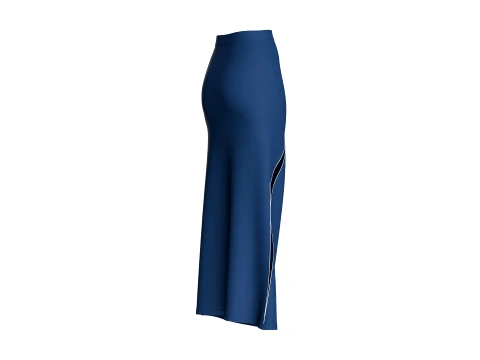 Girls Dual Slit A-Line Maxi Skirt 3D Model