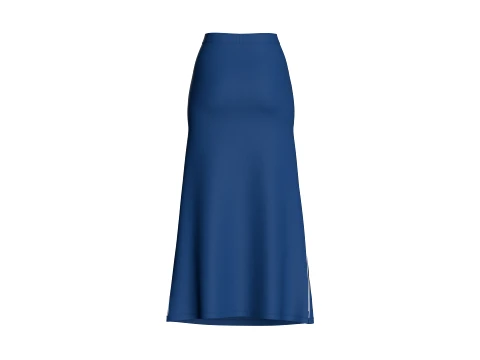 Girls Dual Slit A-Line Maxi Skirt 3D Model