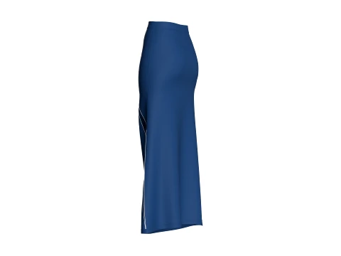 Girls Dual Slit A-Line Maxi Skirt 3D Model
