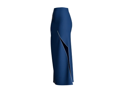 Girls Dual Slit A-Line Maxi Skirt 3D Model