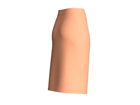 Girls Side-Ruffle Pencil Skirt 3D Model