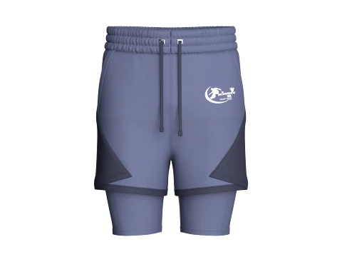 2-in-1-Sportshorts f&uuml;r Herren mit elastischem Bund 3D Modell