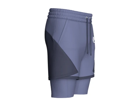 Men Elastic Waist 2-in-1 Athletic Short 3D Model