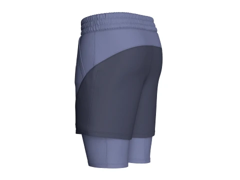 Men Elastic Waist 2-in-1 Athletic Short 3D Model