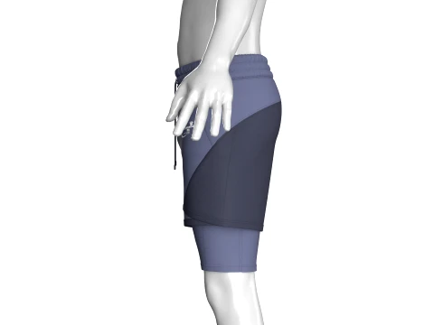 Men Elastic Waist 2-in-1 Athletic Short 3D Model