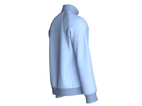 Men Raglan Zip-Up Jacket With Ribbed Panel 3D Model