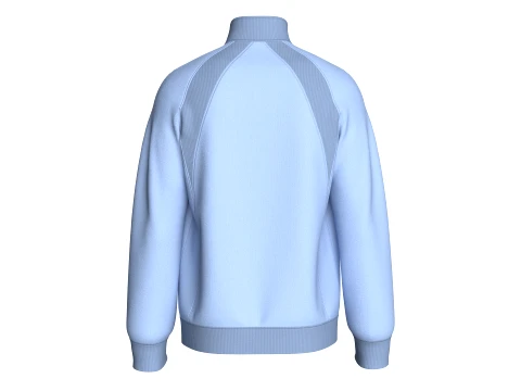 Men Raglan Zip-Up Jacket With Ribbed Panel 3D Model