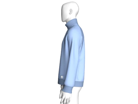 Men Raglan Zip-Up Jacket With Ribbed Panel 3D Model