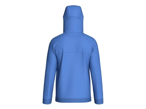 Men Zip-Up High Neck Hooded Jacket 3D Model