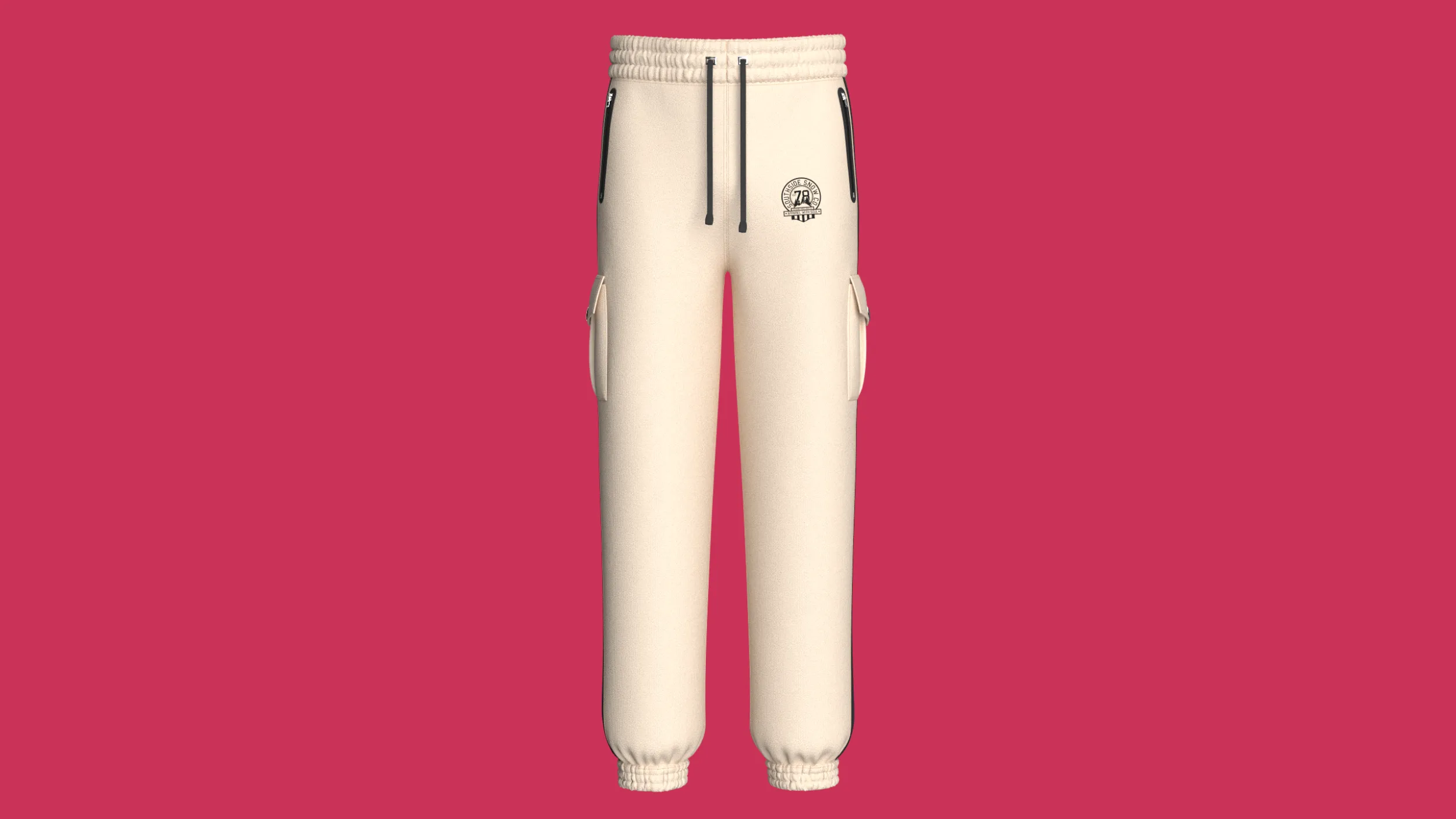 Men Utility Pocket Sweatpant With Side Stripes 3D Model .c4d .max .obj .3ds .fbx .stl .blend
