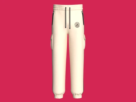 Herren-Sweatpants mit Utility-Tasche und Seitenstreifen 3D Modell