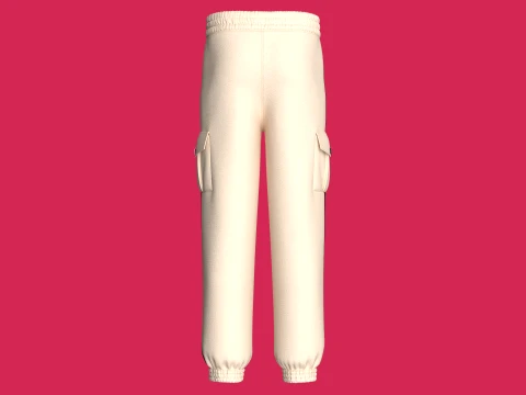 Men Utility Pocket Sweatpant With Side Stripes 3D Model