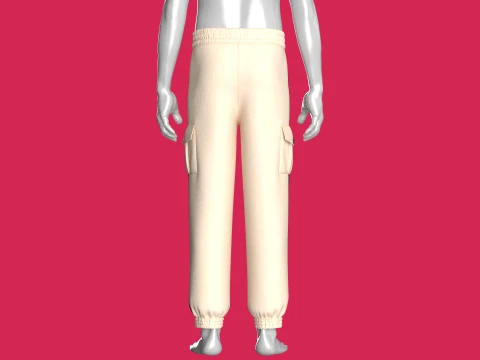 Men Utility Pocket Sweatpant With Side Stripes 3D Model