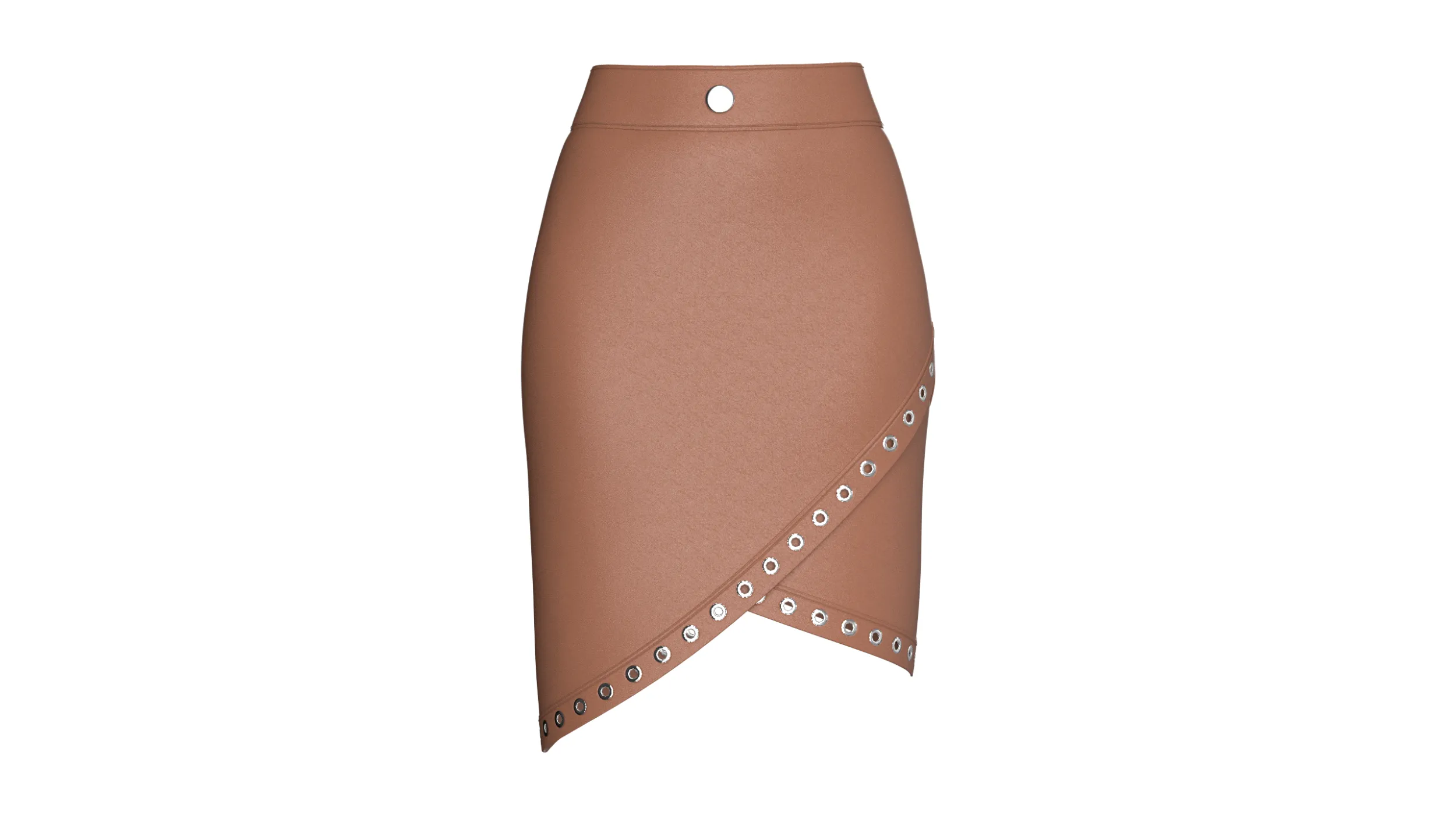Girls Leather Skirt With Eyelet-Detail 3D Model .c4d .max .obj .3ds .fbx .stl .blend 