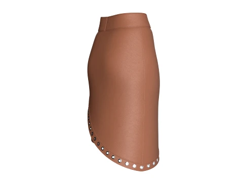 Girls Leather Skirt With Eyelet-Detail 3D Model