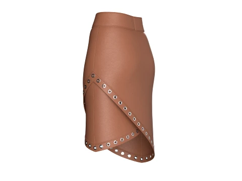 Girls Leather Skirt With Eyelet-Detail 3D Model