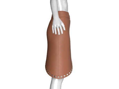 Girls Leather Skirt With Eyelet-Detail 3D Model